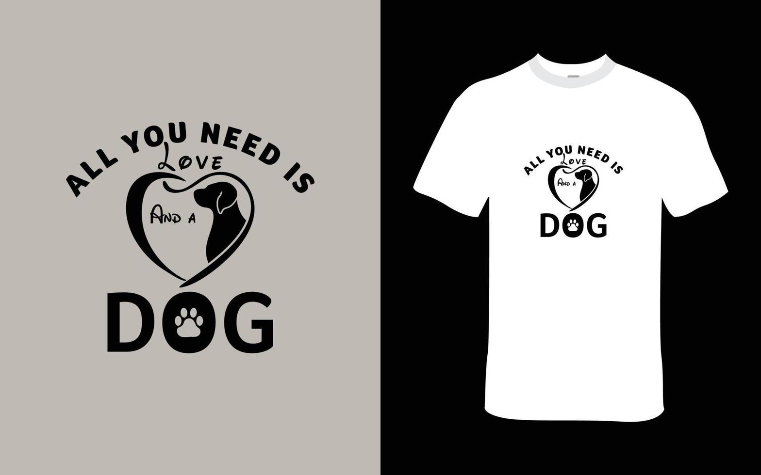 pelzig Mode alle Sie brauchen ist Liebe und ein Hund t Hemd vektor