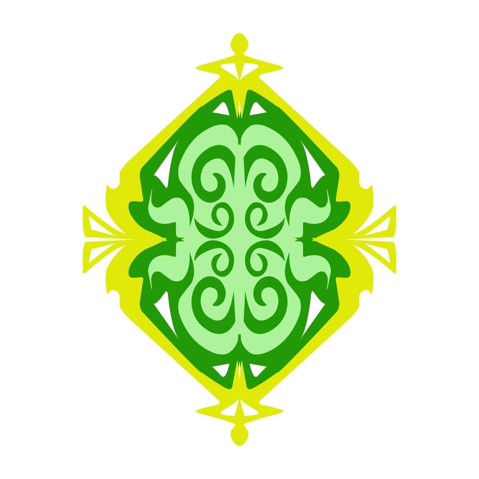 illustration av en grön lykta med en gul flamma på de tema av ramadan, eid al-fitr och eid al-adha vektor