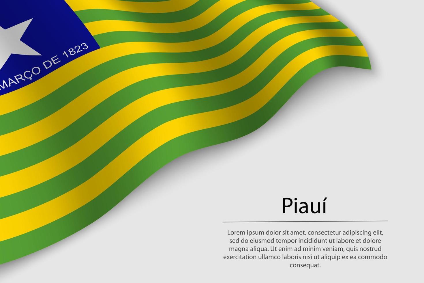 Welle Flagge von piaui ist ein Zustand von brazi vektor