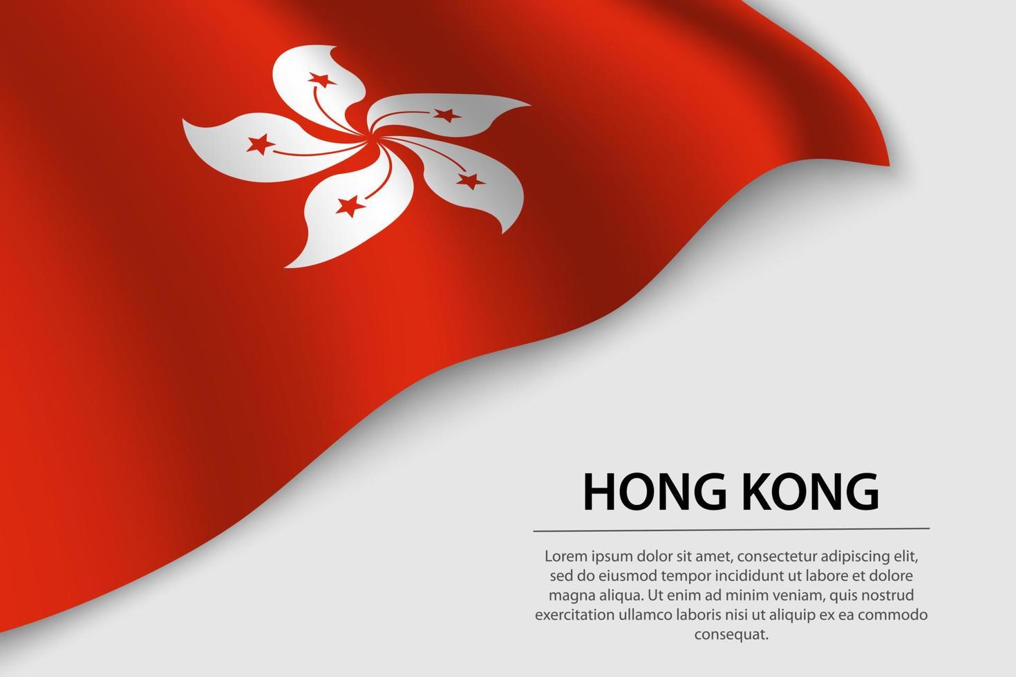 Vinka flagga av hong kong på vit bakgrund. baner eller band vec vektor