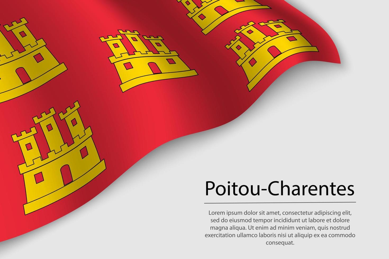 Welle Flagge von poitou-charentes ist ein Region von Frankreich. Banner oder r vektor