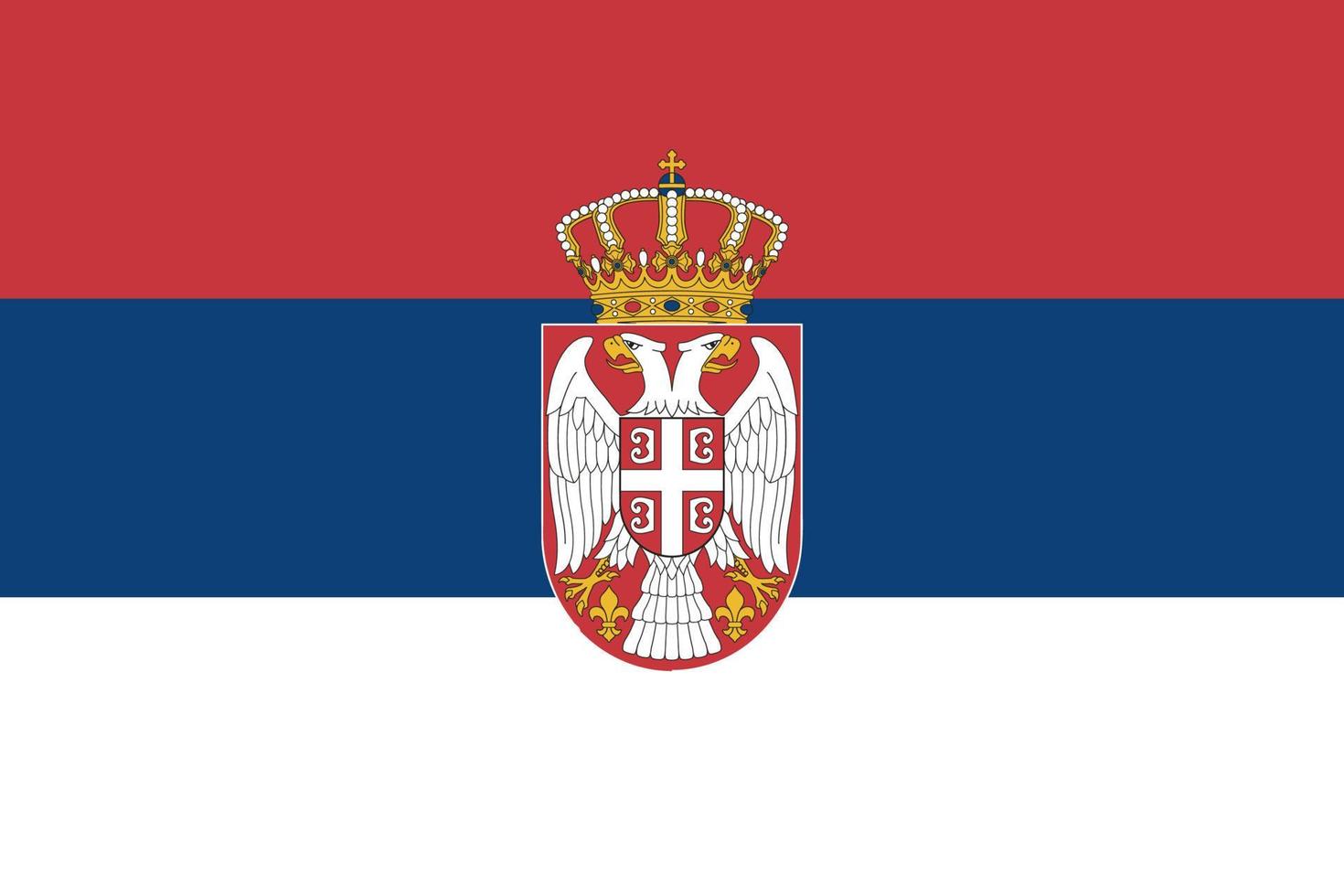 Serbien einfach Flagge mit Mantel von Waffen vektor
