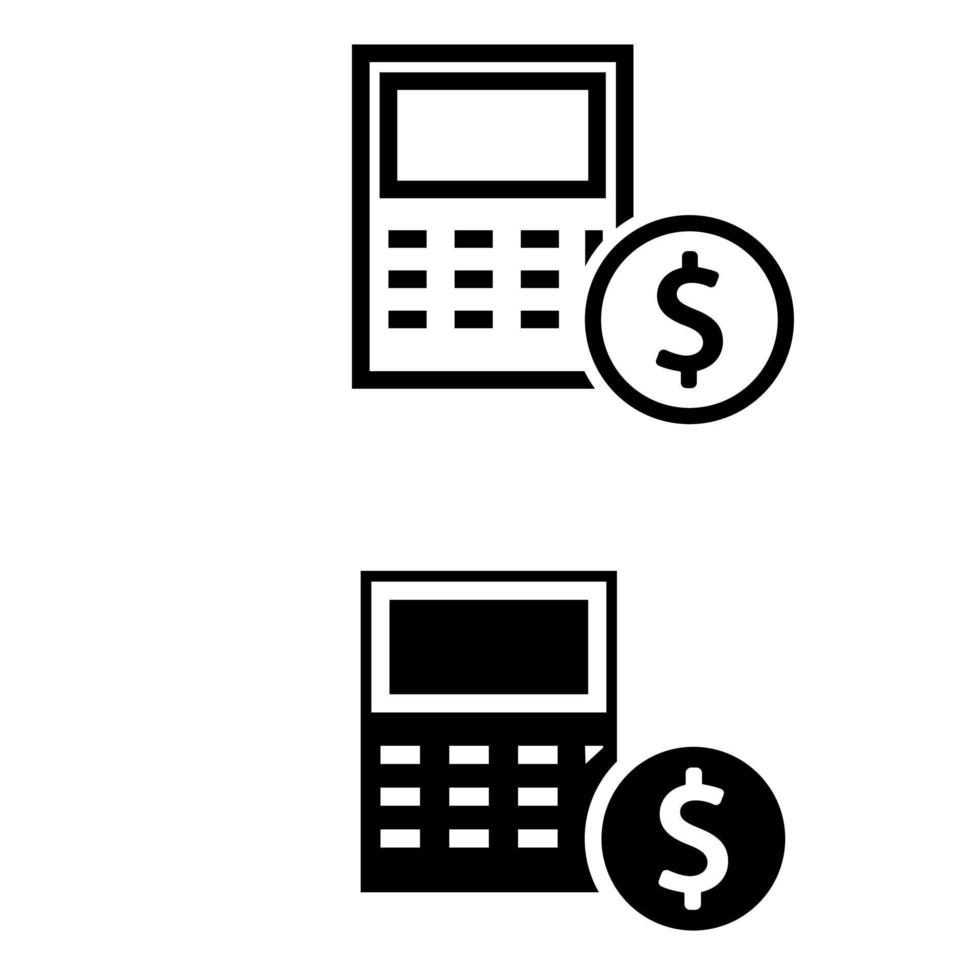 Geld Berechnung Symbol Vektor Satz. Budget Illustration Zeichen Sammlung. finanziell Zahlung Symbol. Bankwesen Logo.