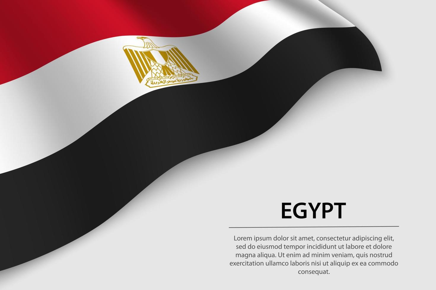 Welle Flagge von Ägypten auf Weiß Hintergrund. Banner oder Band Vektor