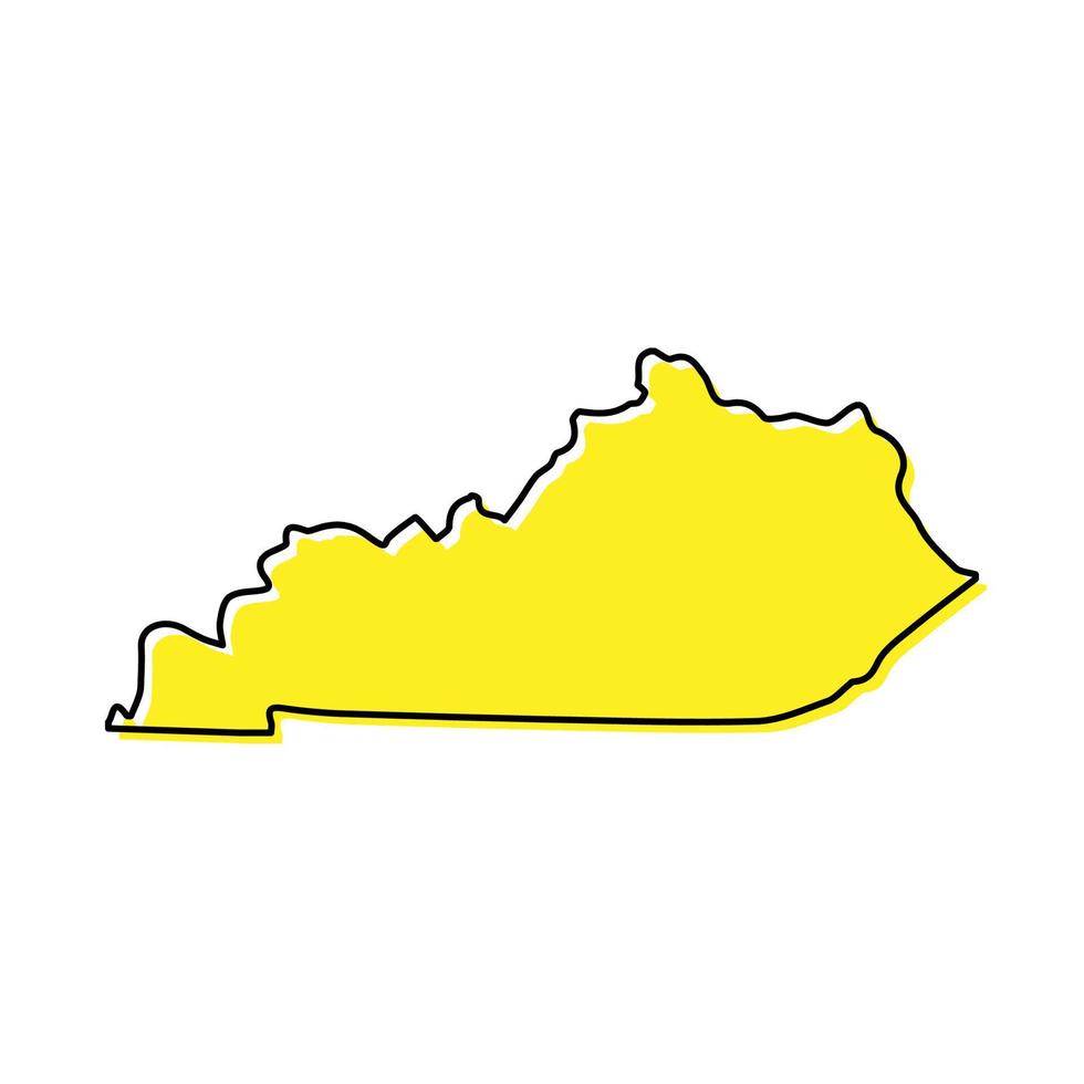 einfach Gliederung Karte von Kentucky ist ein Zustand von vereinigt Zustände. Stil vektor