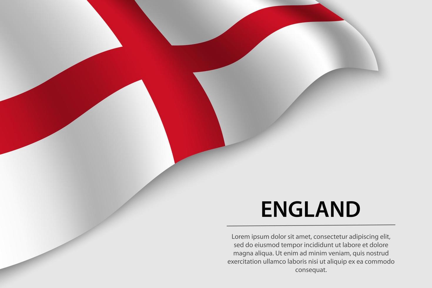 Welle Flagge von England auf Weiß Hintergrund. Banner oder Band vecto vektor