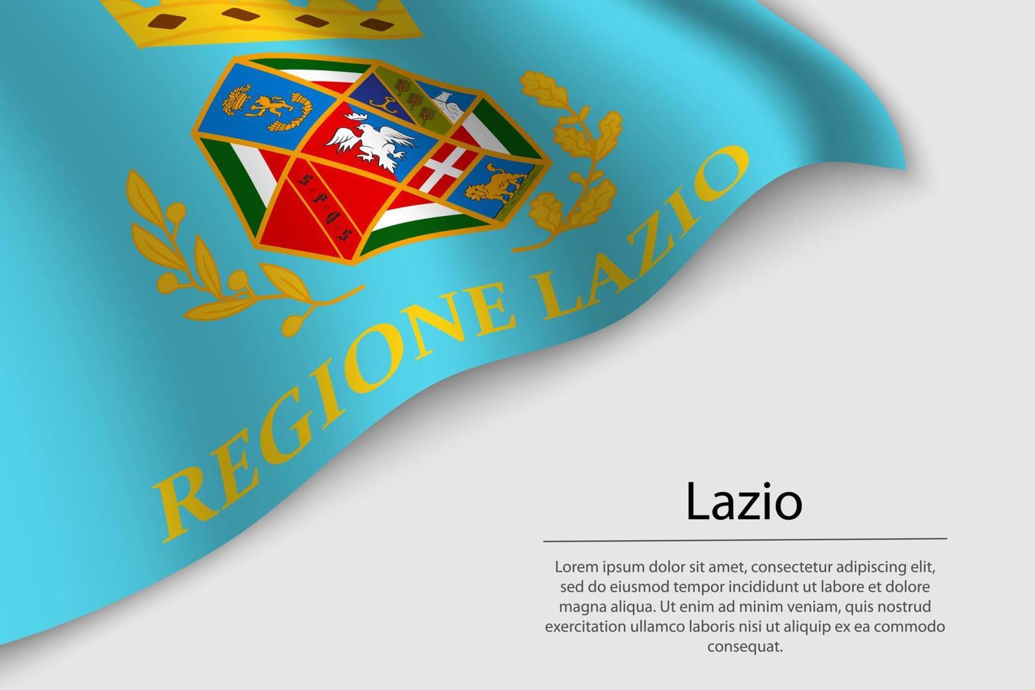 Welle Flagge von lazio ist ein Region von Italien. vektor