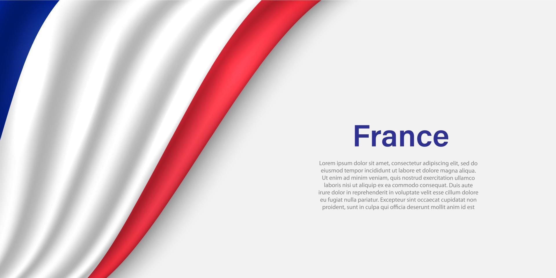 Vinka flagga av Frankrike på vit bakgrund. vektor