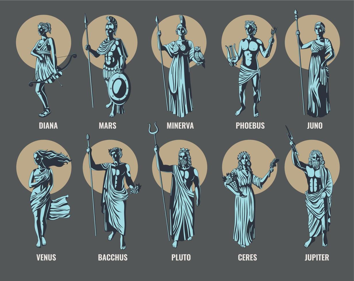 grekisk gudar uppsättning vektor