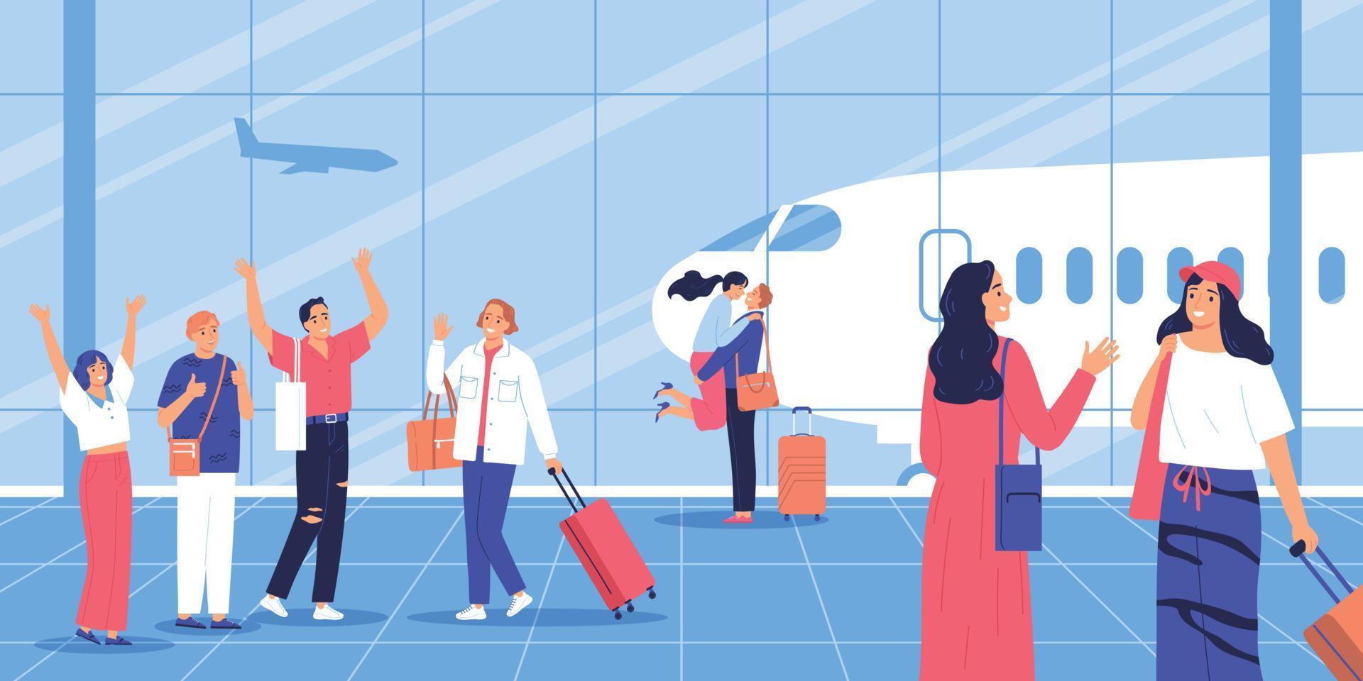 platt flygplats illustration vektor