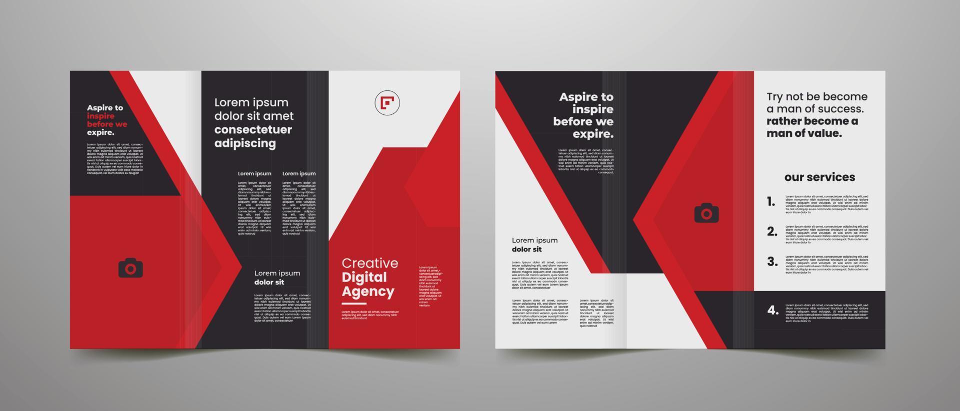 kreativ korporativ Geschäft dreifach Broschüre Vorlage mit modern Layout Design a4 Vektor Illustrator.