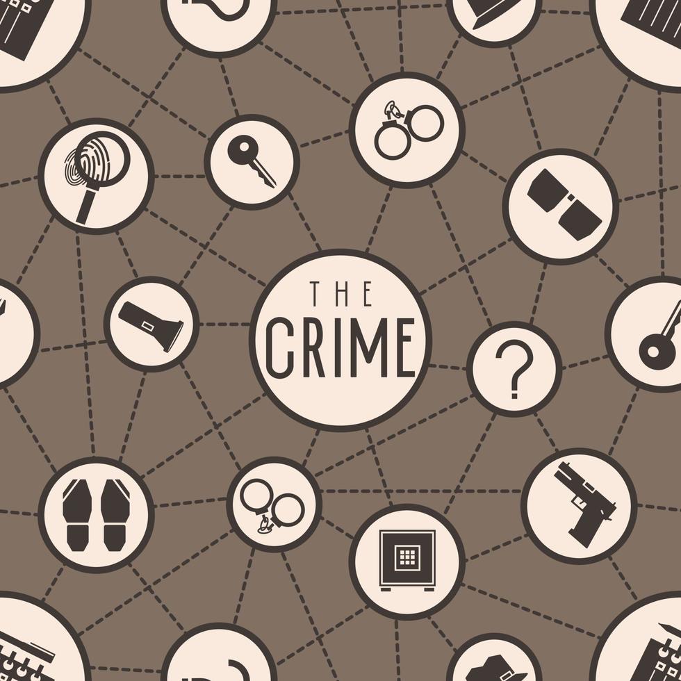 sömlösa mönster detektiv brott ikoner vektor