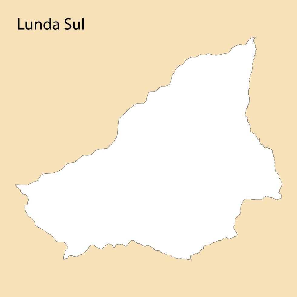 hoch Qualität Karte von lunda sul ist ein Region von Angola vektor