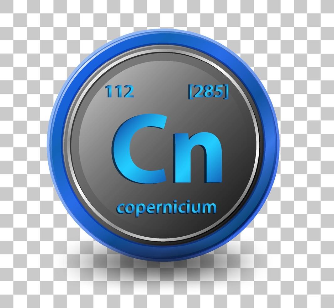 copernicium kemiskt element vektor