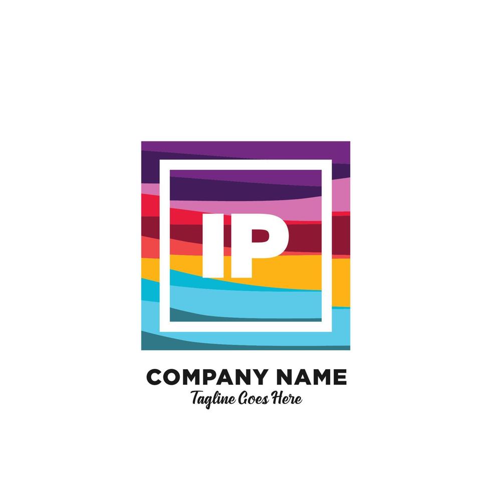 ip Initiale Logo mit bunt Vorlage Vektor