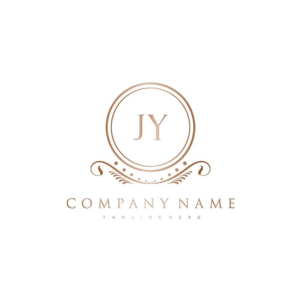 jy Brief Initiale mit königlich Luxus Logo Vorlage vektor