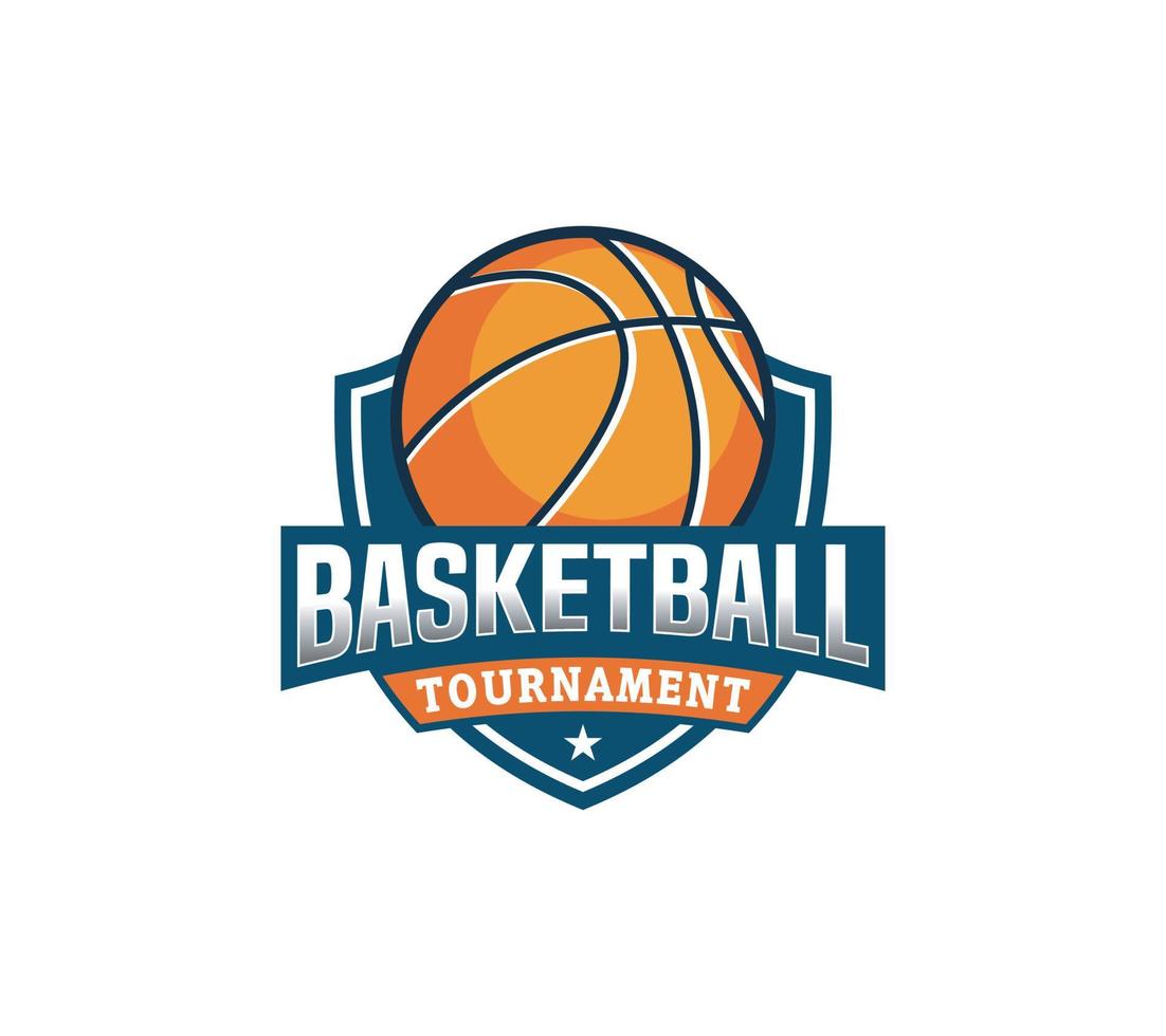 Basketball Sport Logo Design auf Weiß Hintergrund, Vektor Illustration.