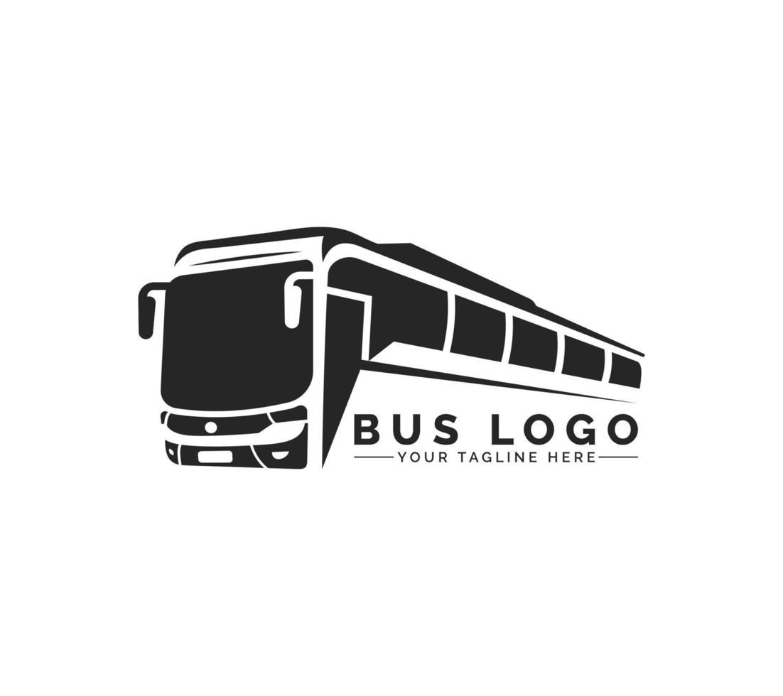 Bus Logo Design auf Weiß Hintergrund, Vektor Illustration.