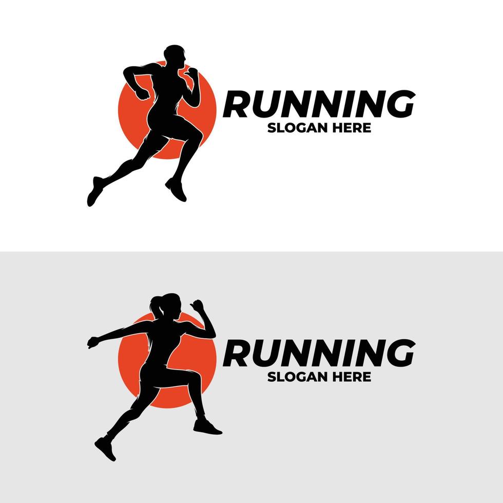 uppsättning av löpning logotyp design inspiration vektor