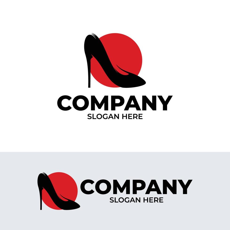 hög häl logotyp design inspiration vektor