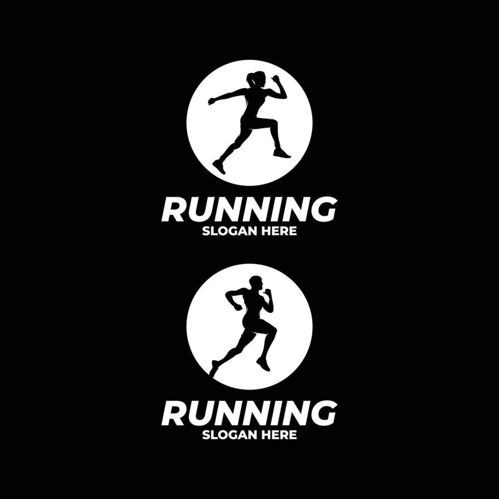 uppsättning av löpning logotyp design inspiration vektor