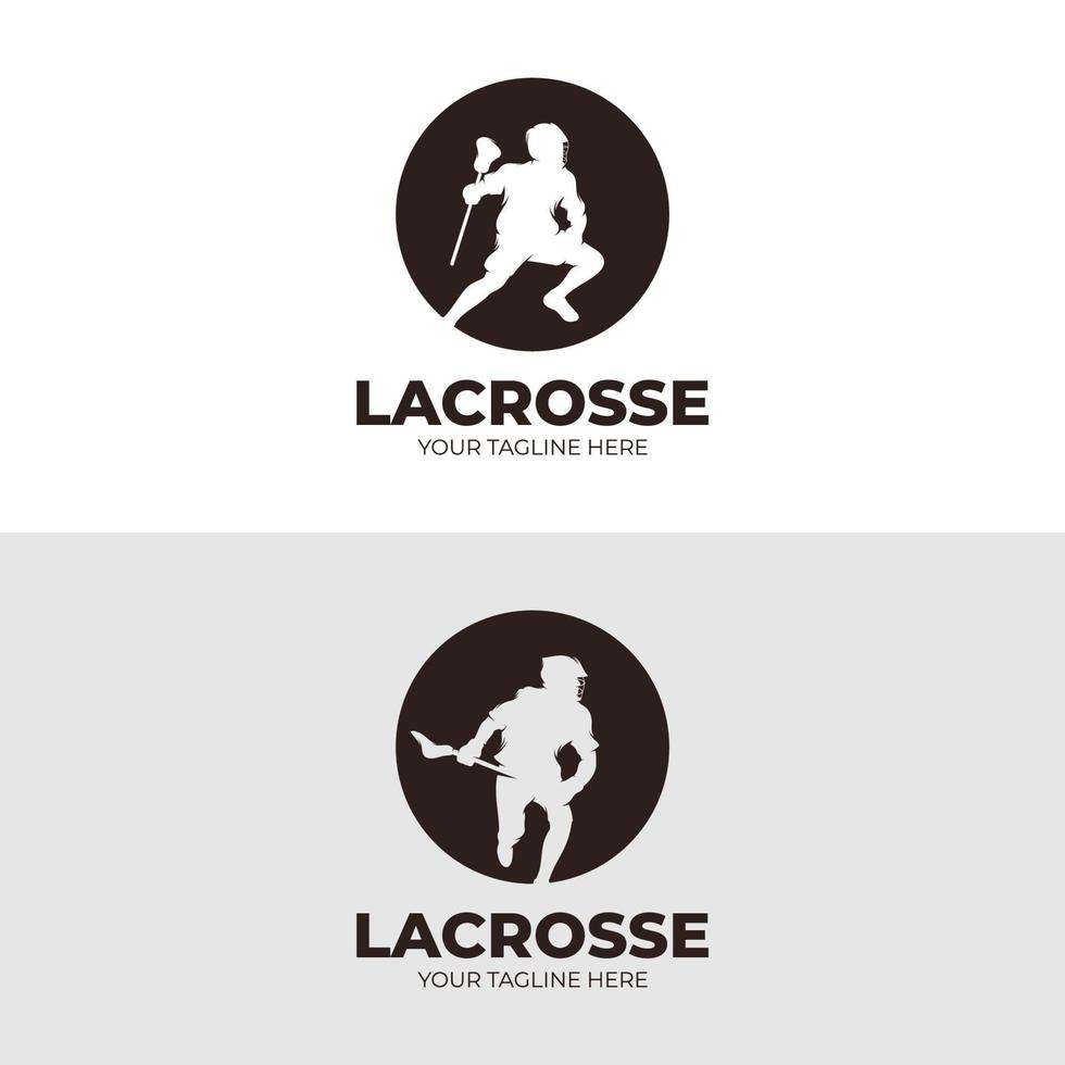 einstellen von Lacrosse Sport Logo Design Vektor