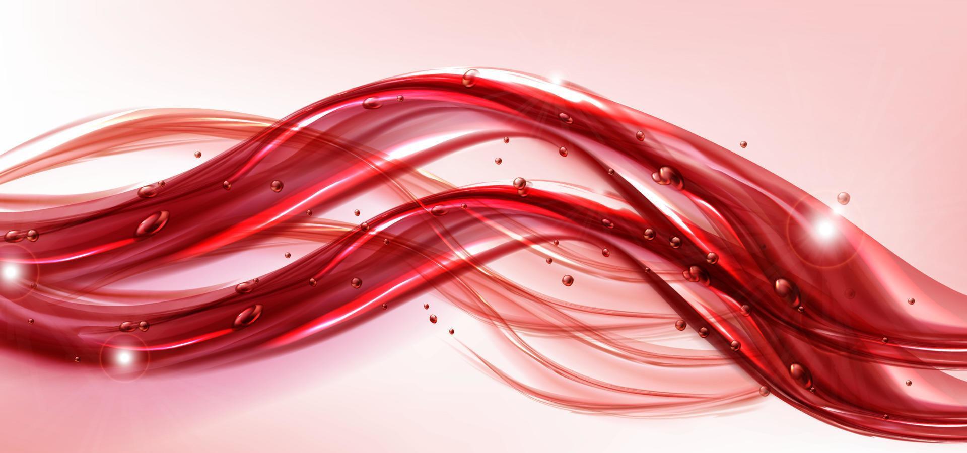 röd vatten stänk Vinka med luft bubblor och gnistra vektor