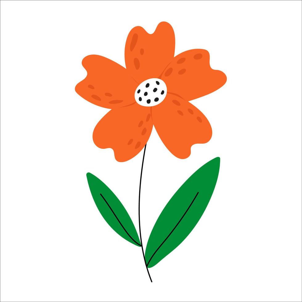 vår sommar blommor isolerat på vit bakgrund. påsk dekoration. uppsättning av blommig gren. hand dragen element. Bra för hälsning kort, inbjudningar, flygblad och Övrig grafisk design. löv vektor