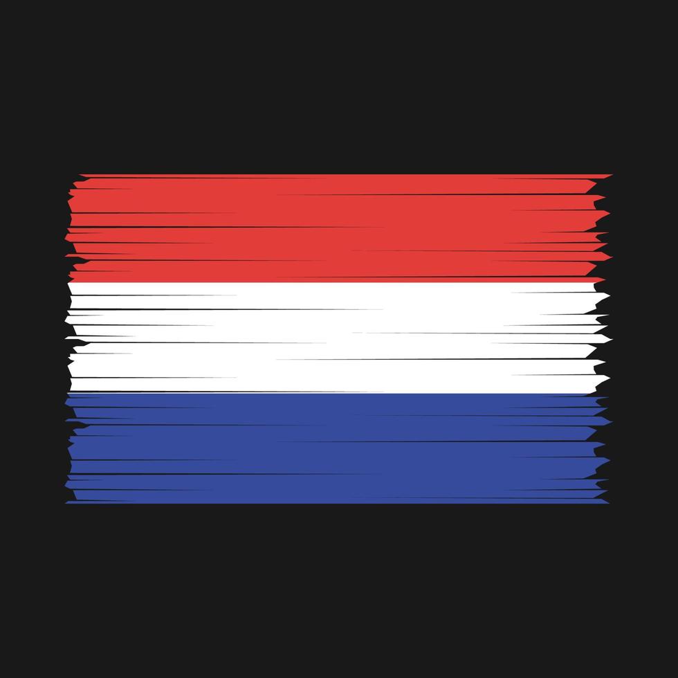 Pinselvektor mit niederländischer Flagge vektor