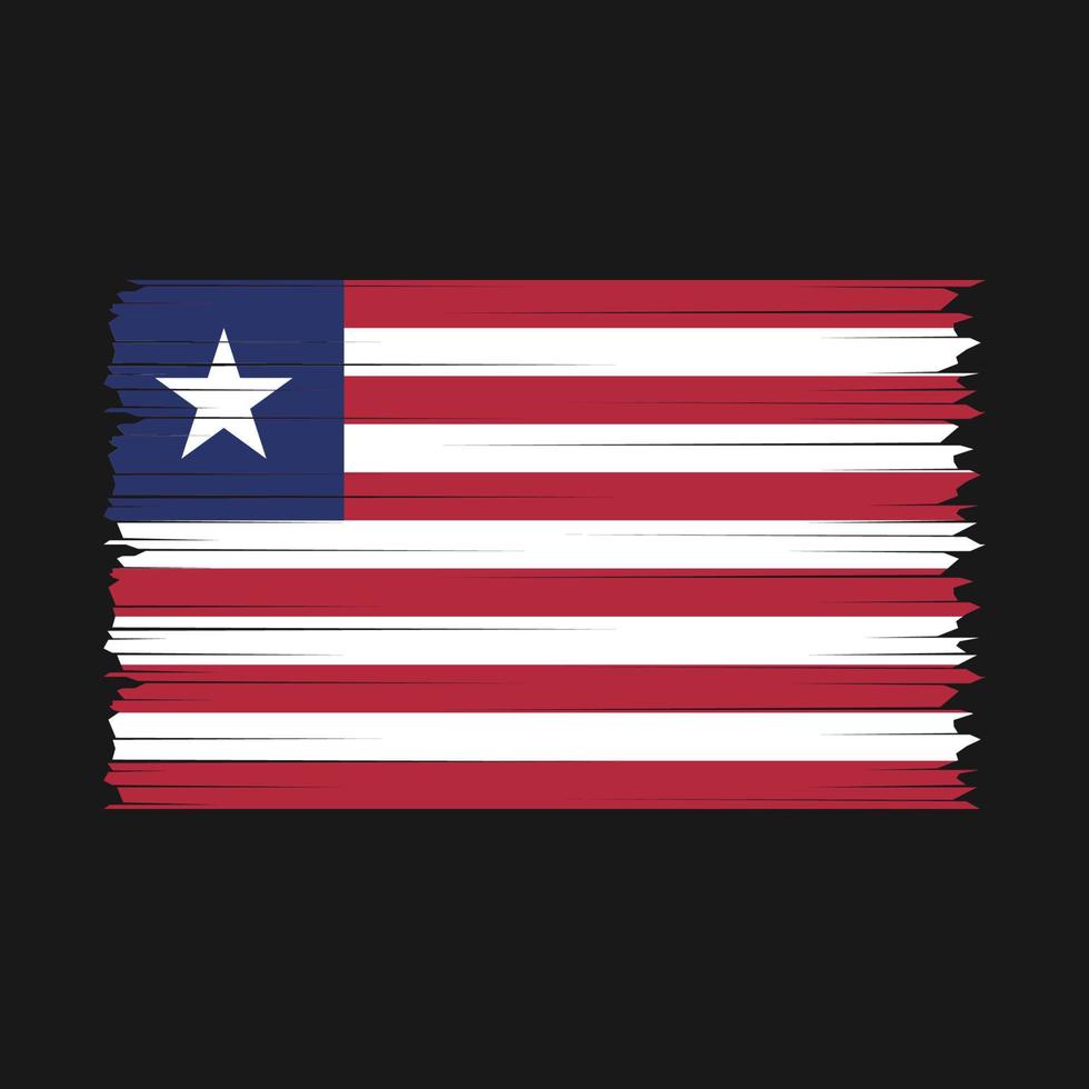 Pinselvektor mit Liberia-Flagge vektor