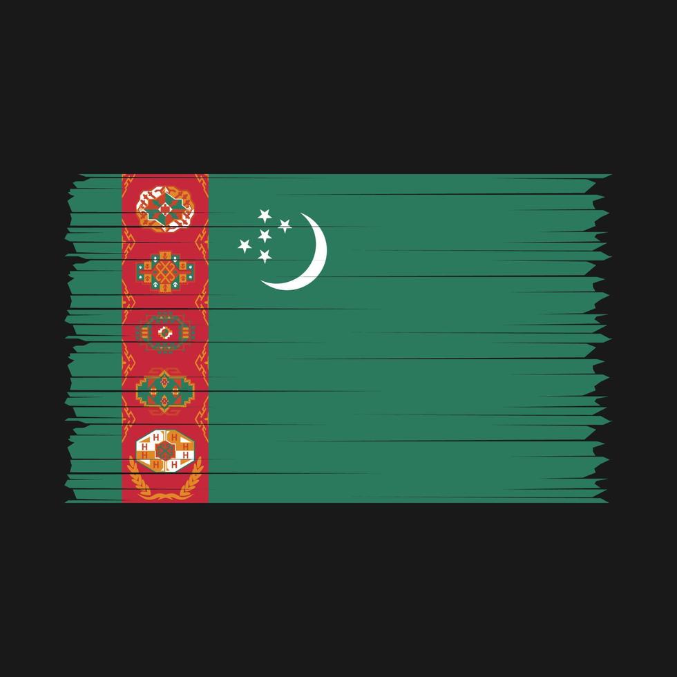 turkmenistan-flaggenbürstenvektor vektor