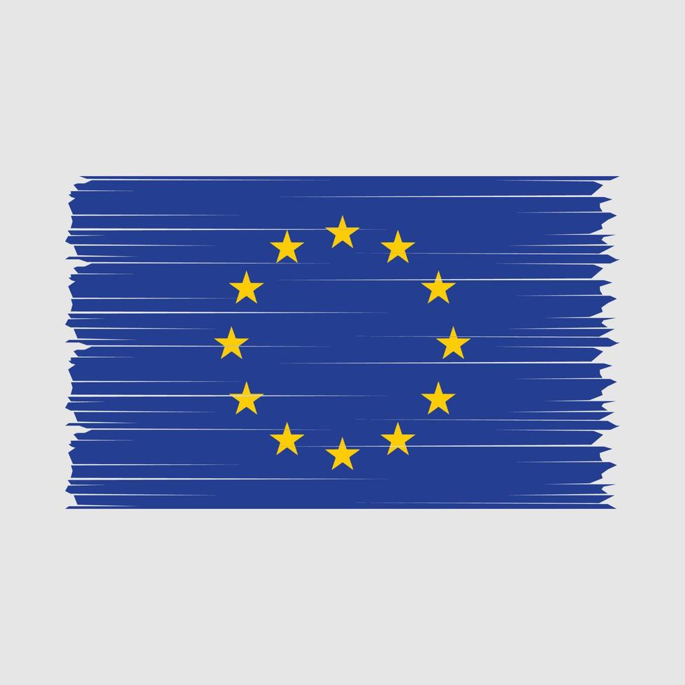 Pinselvektor der europäischen Flagge vektor