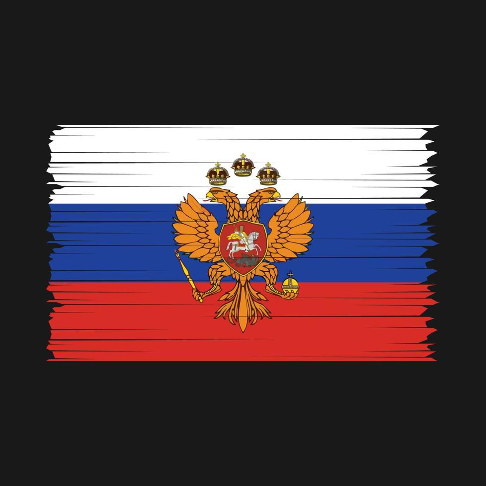 Pinselvektor mit russischer Flagge vektor