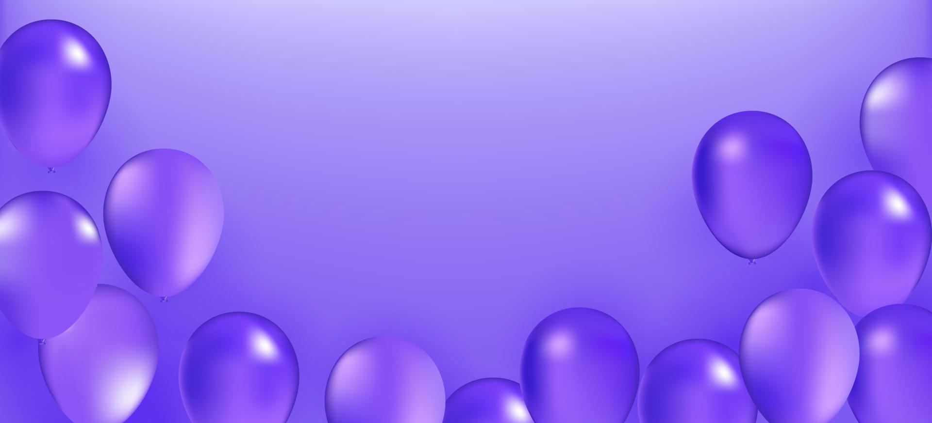 violett Ballon Bündel. Vektor Urlaub Illustration von fliegend violett Luftballons. Geburtstag oder andere Urlaub Veranstaltung Dekoration Element