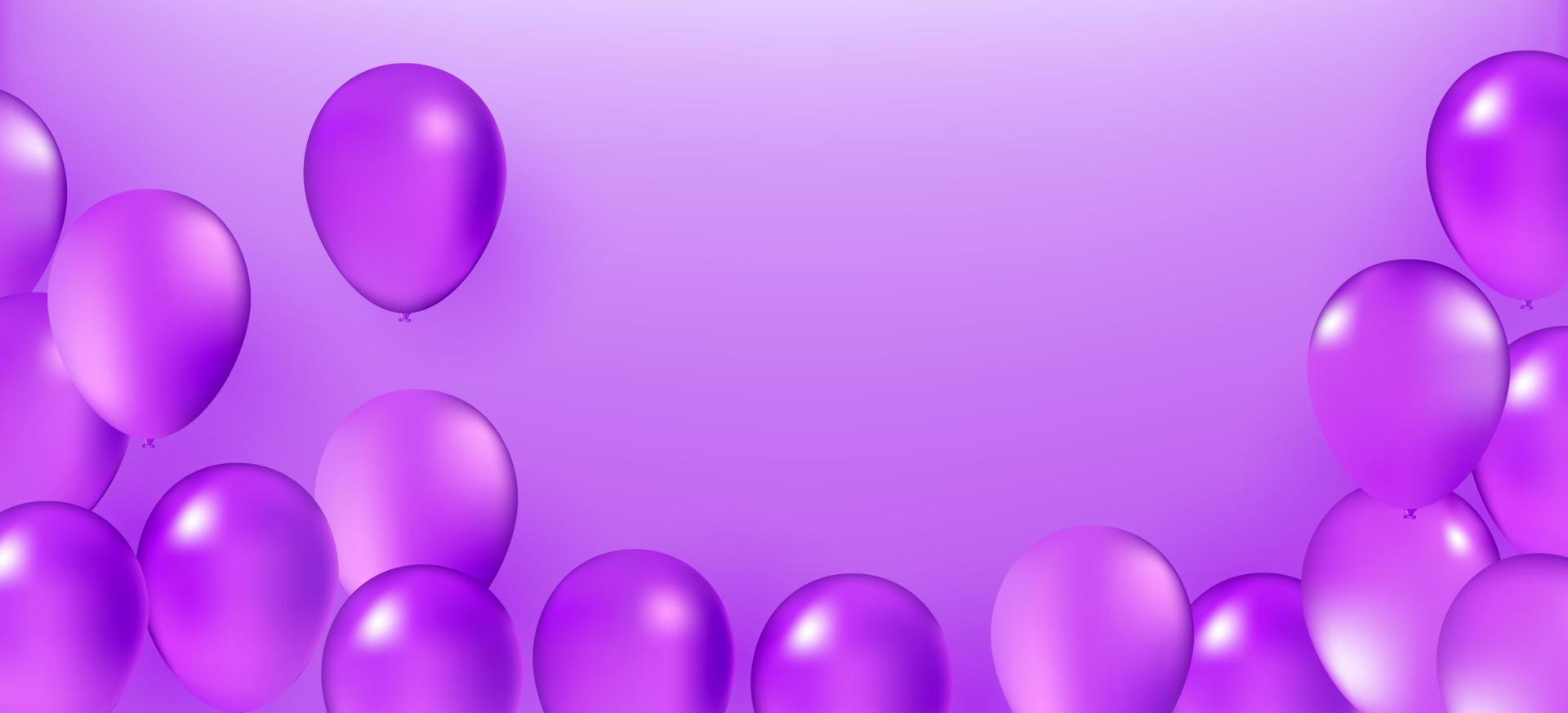 violett Ballon Bündel. Vektor Urlaub Illustration von fliegend violett Luftballons. Geburtstag oder andere Urlaub Veranstaltung Dekoration Element