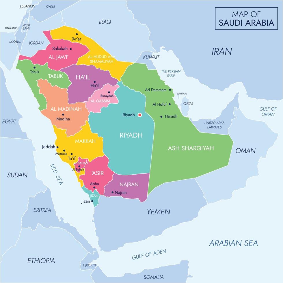 Karte von Saudi-Arabien vektor