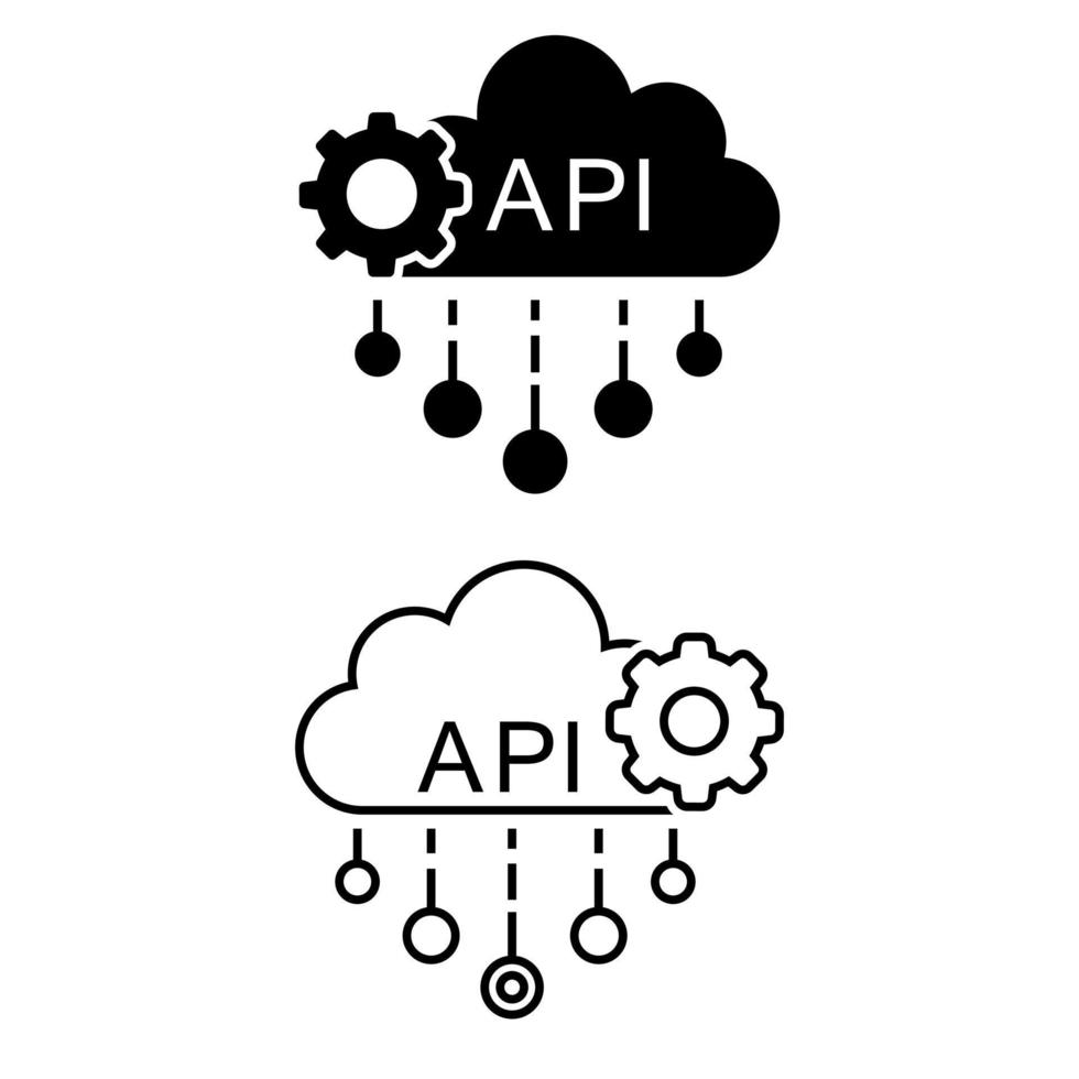 api Symbol Vektor Satz. Integration Illustration Zeichen Sammlung. Algorithmus Symbol.