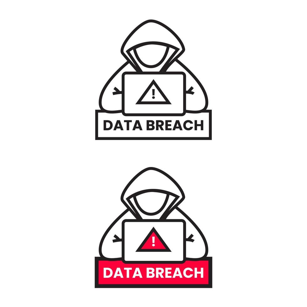 Daten Bruch Sicherheit Daten Angreifer Symbol Illustration Zeichen Design Vektor