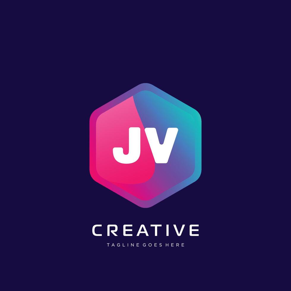 jv Initiale Logo mit bunt Vorlage Vektor. vektor