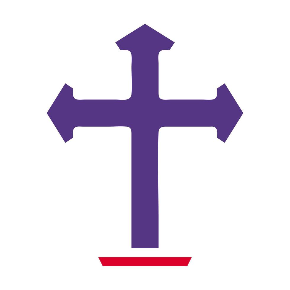 Christian Symbol solide rot lila Stil Ostern Illustration Vektor Element und Symbol perfekt.