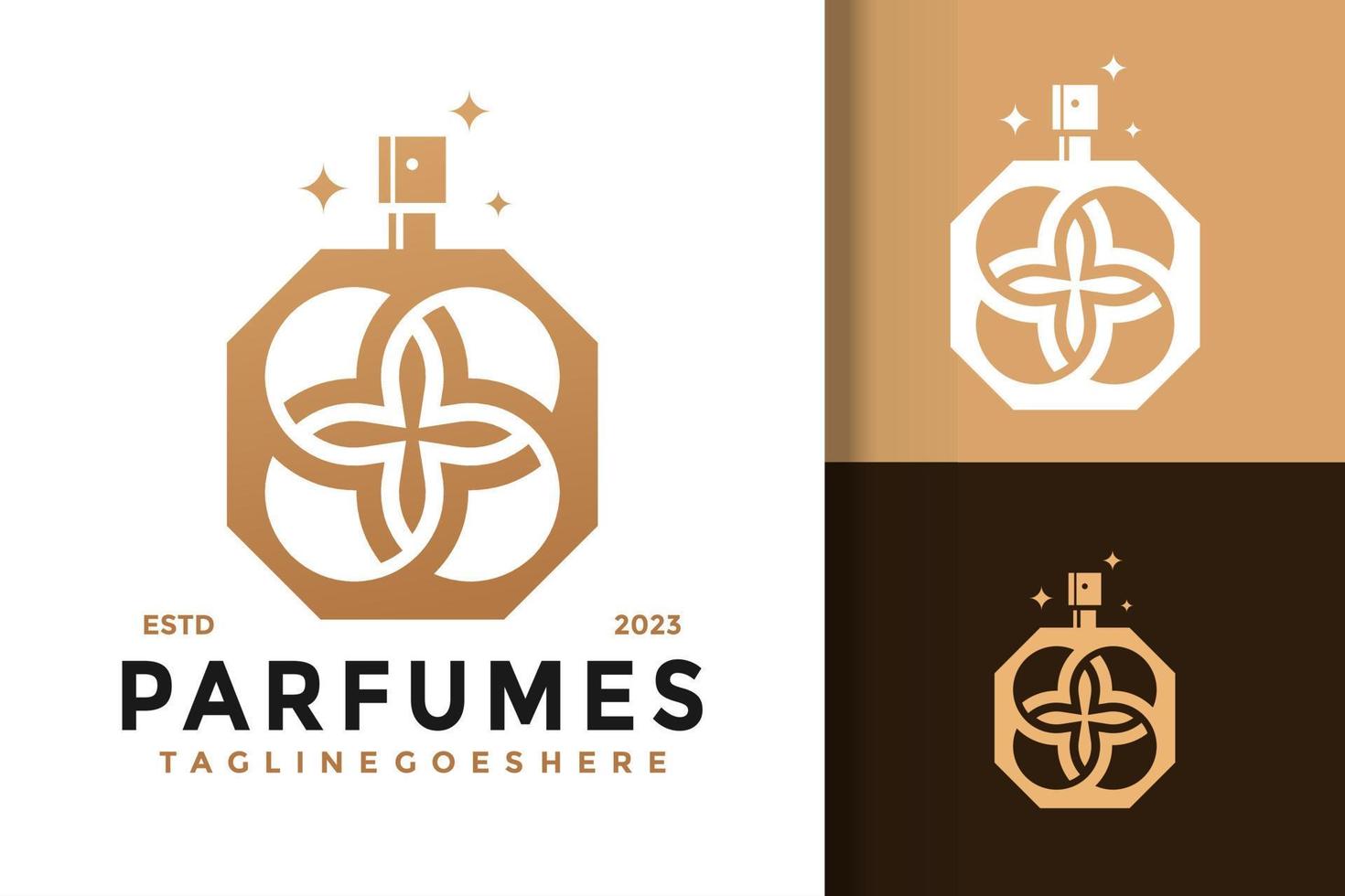 Luxus Parfum Flasche Logo Vektor Symbol Illustration