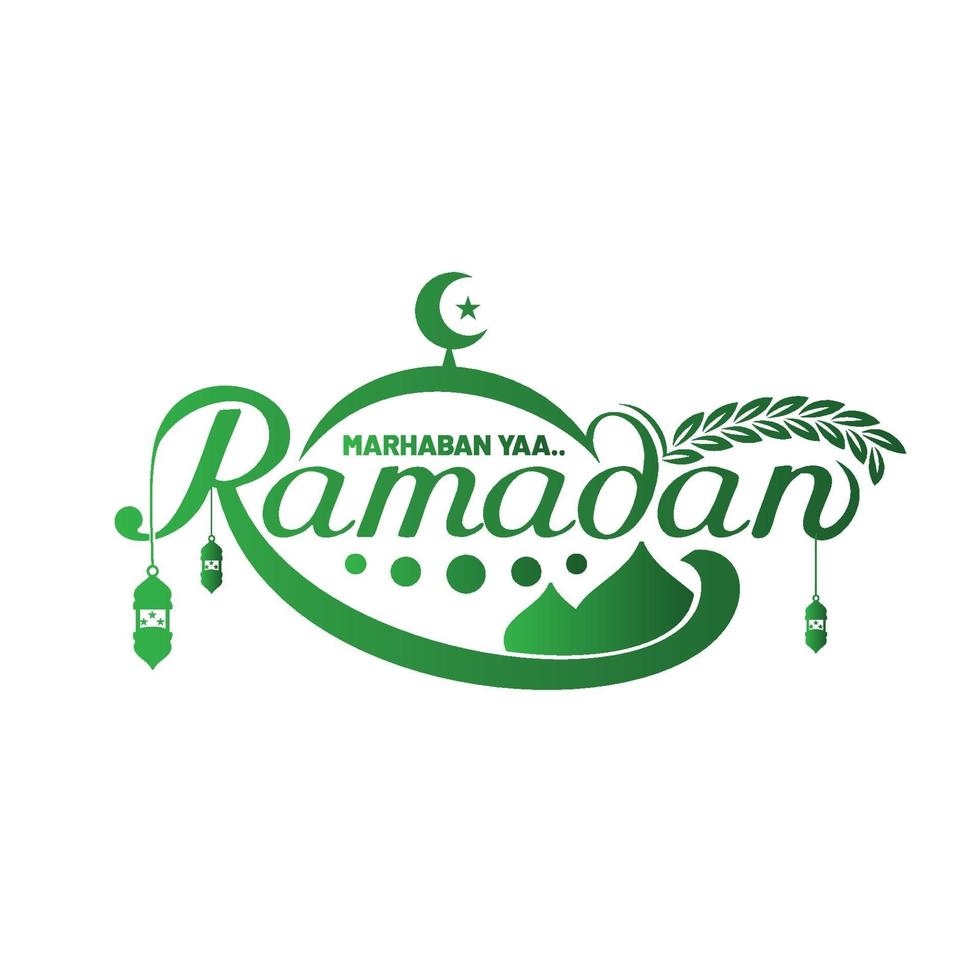bokstäver konst av marhaban ya ramadan vektor