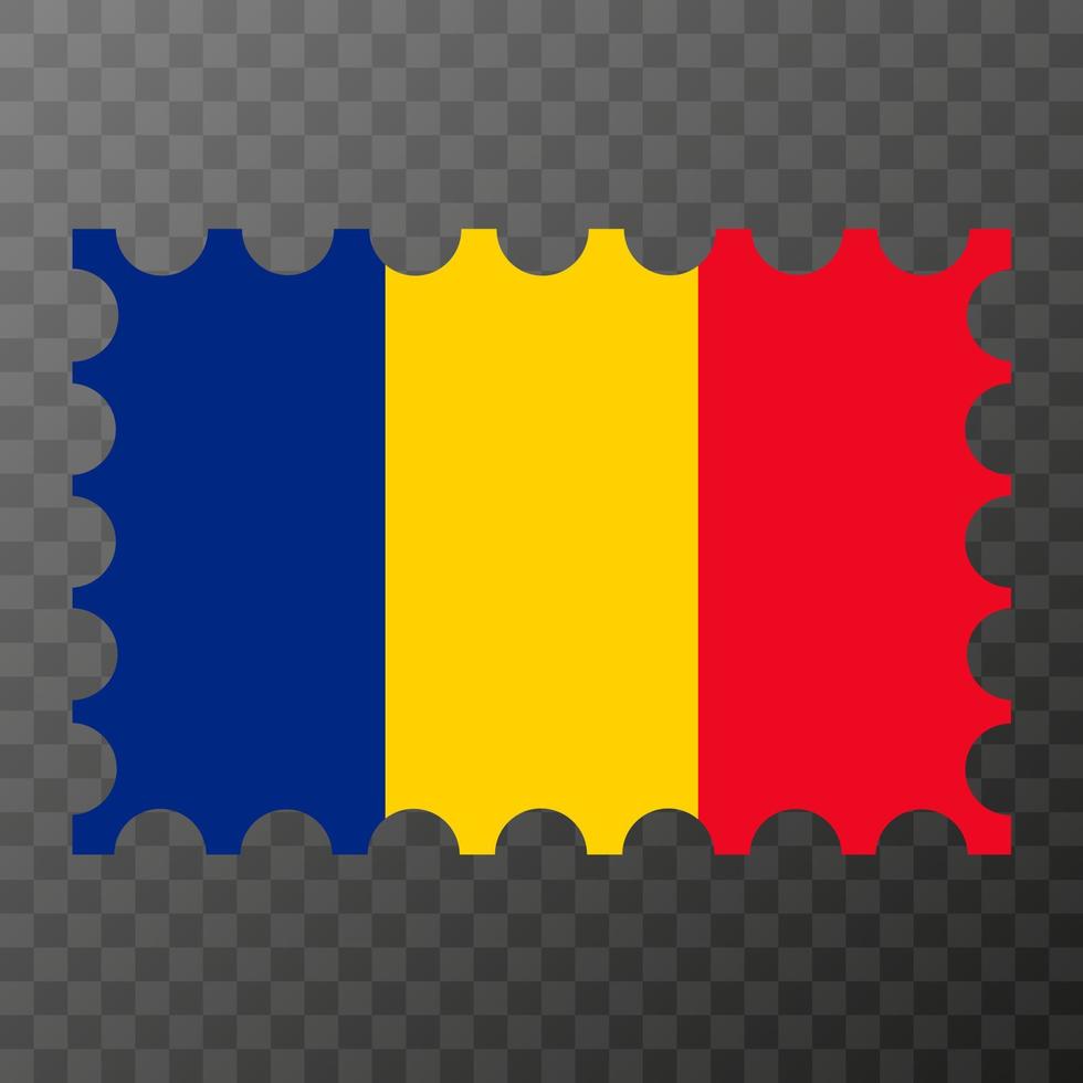 porto stämpel med rumänien flagga. vektor illustration.
