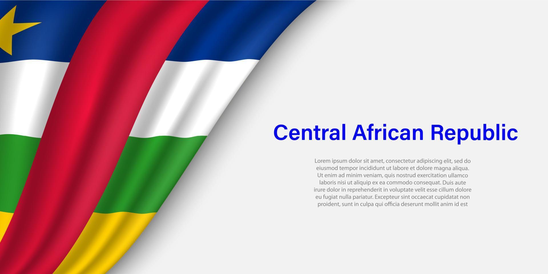 Welle Flagge von zentral afrikanisch Republik auf Weiß Hintergrund. vektor