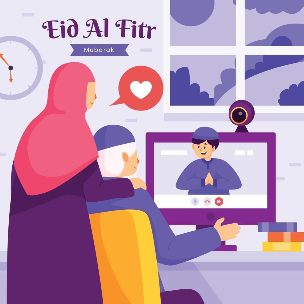 firar eid al fitr online vektor