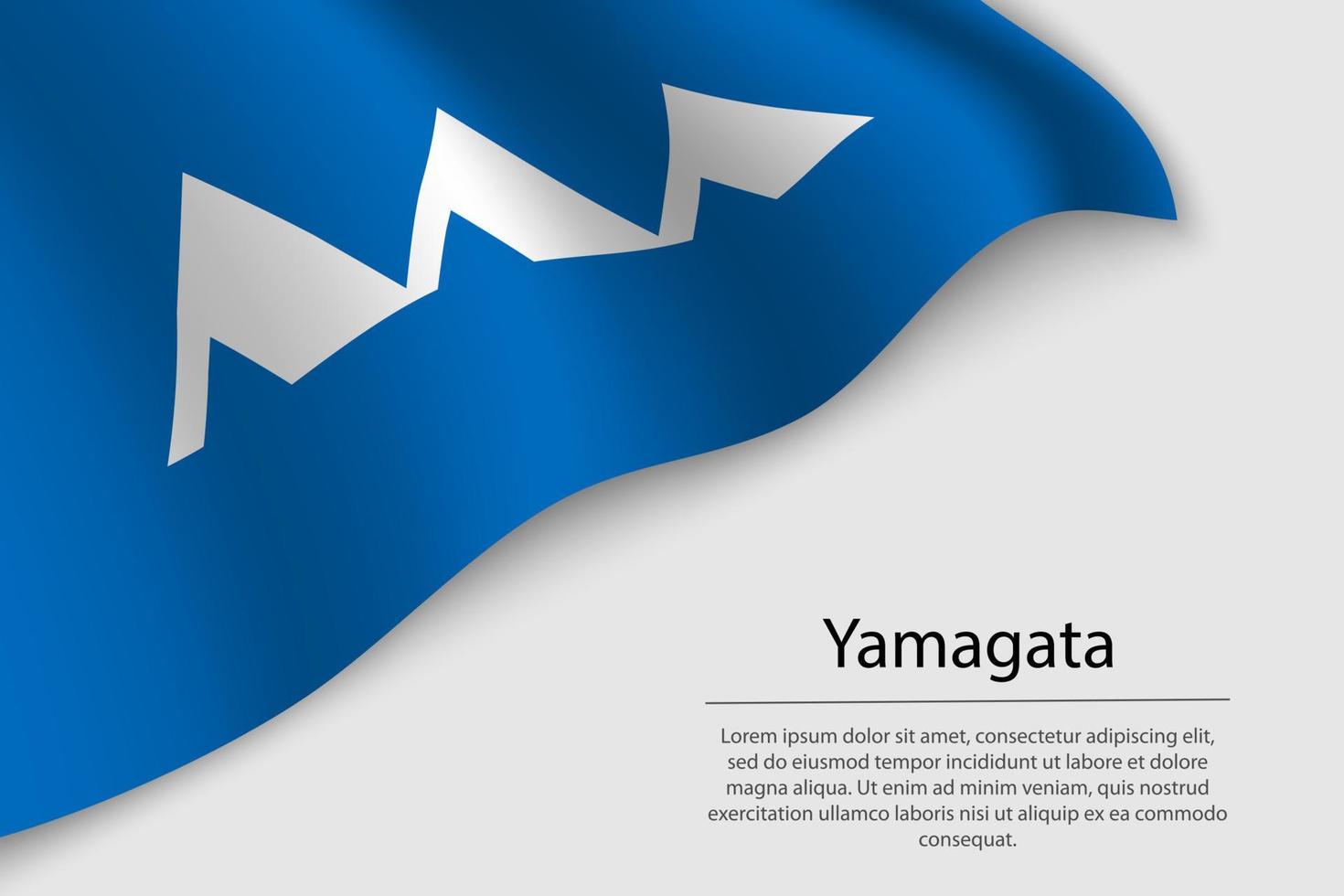 Welle Flagge von Yamagata ist ein Region von Japan vektor