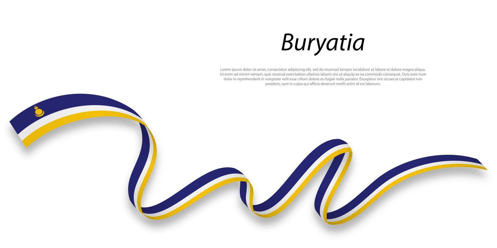 vinka band eller rand med flagga av buryatia vektor