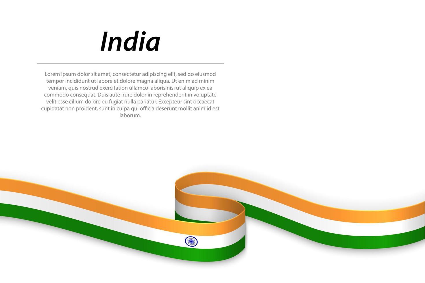 schwenkendes band oder banner mit indischer flagge vektor