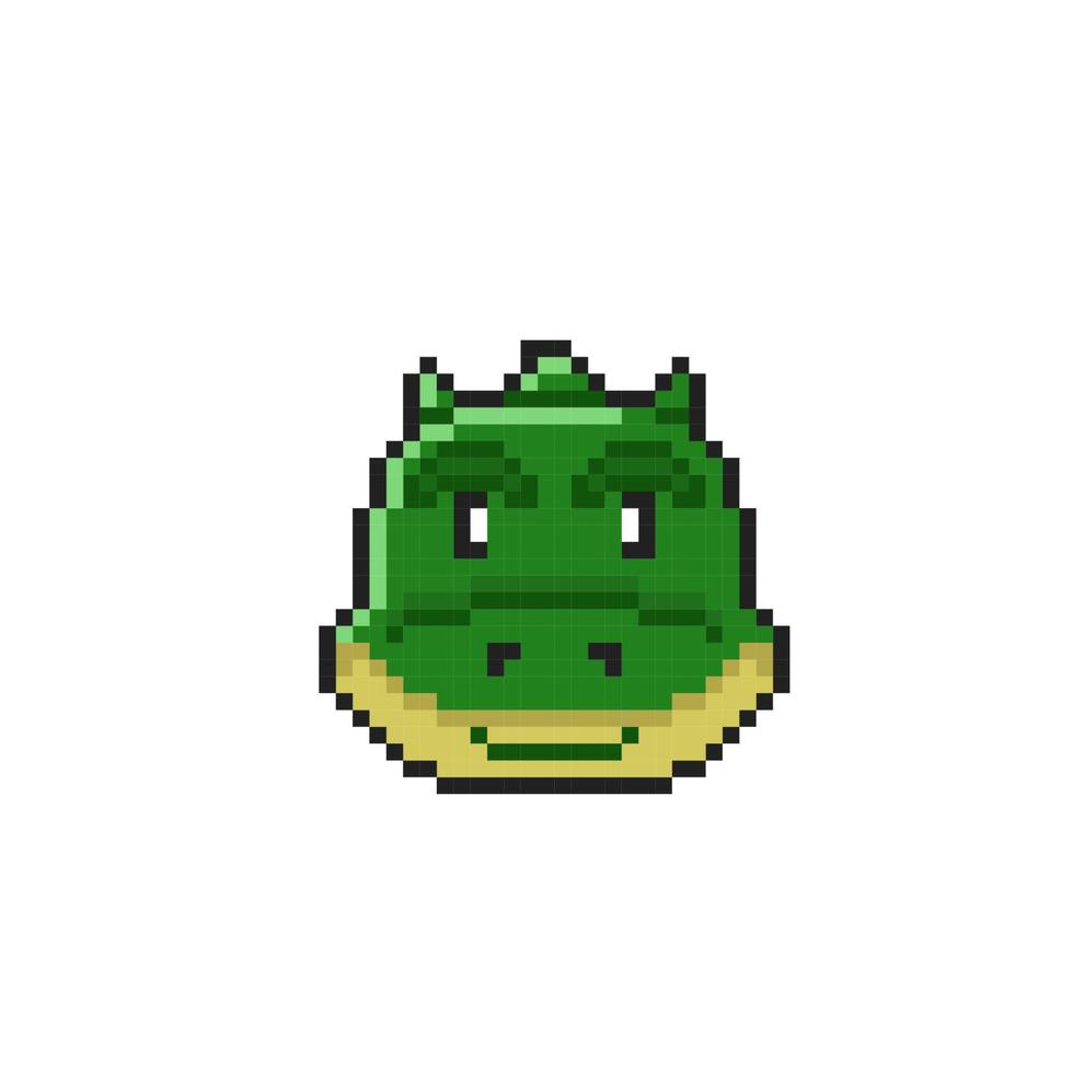 bebis krokodil huvud i pixel konst stil vektor
