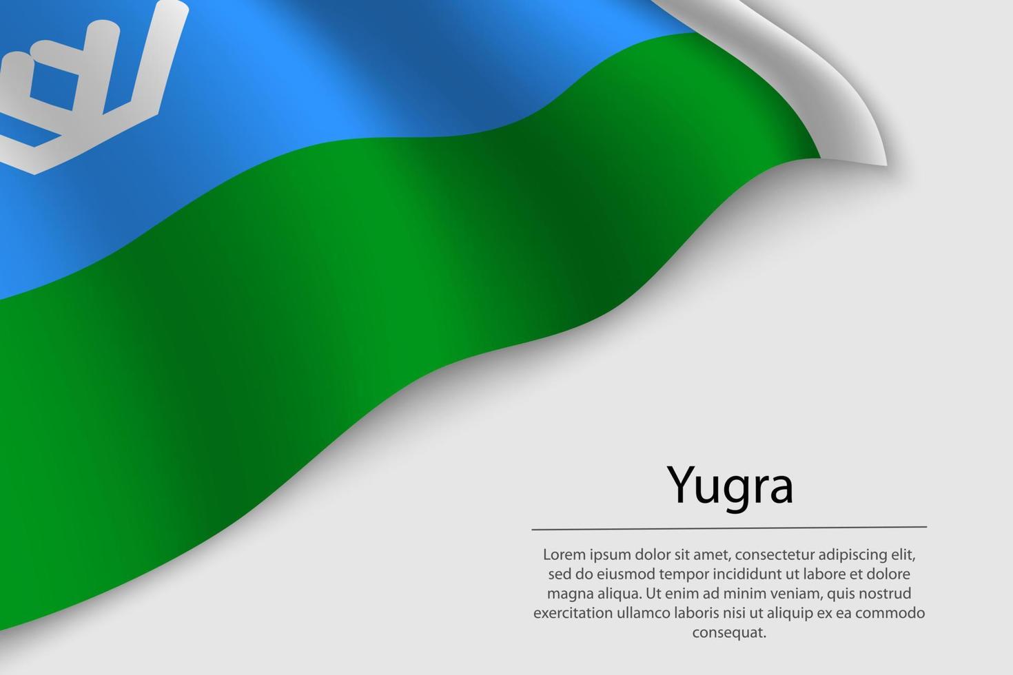 Vinka flagga av yugra är en område av ryssland vektor